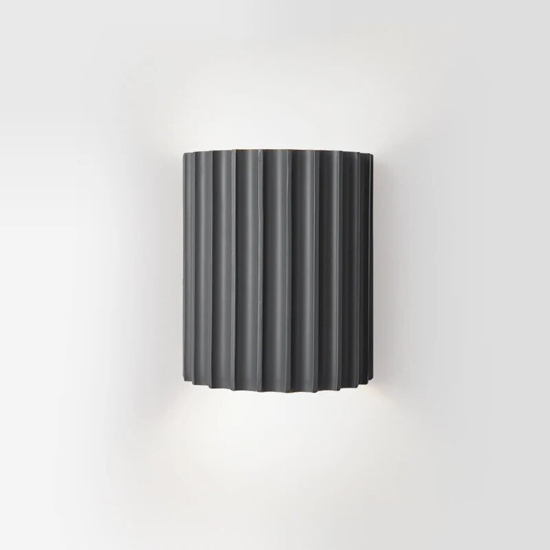 Modern Resin Wall Sconce with Ribbed Shade