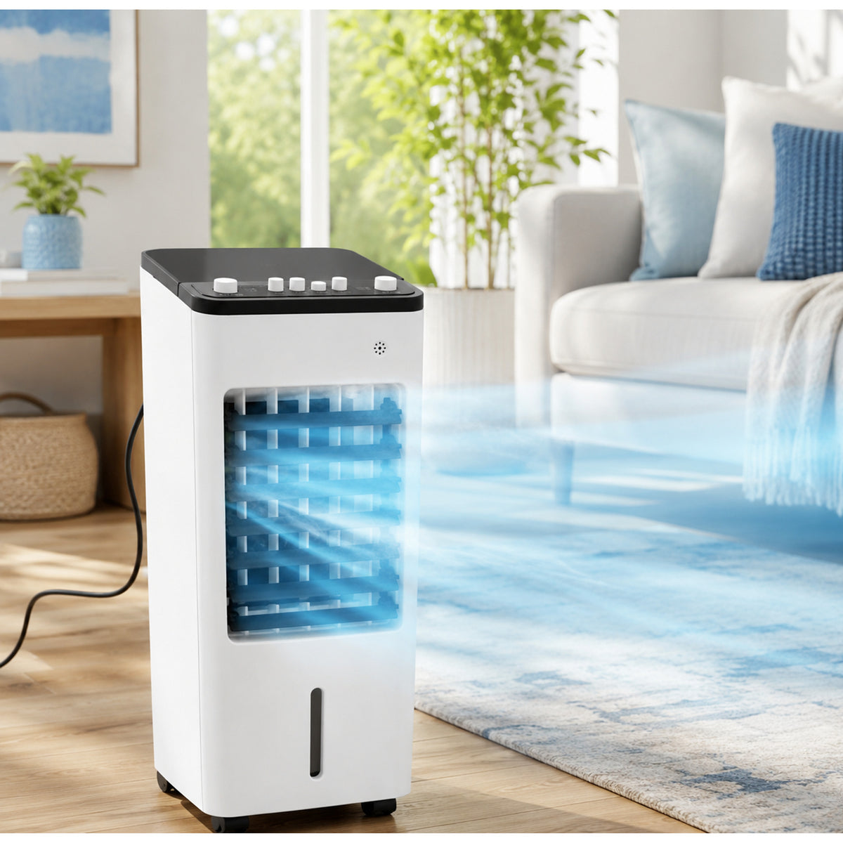 Portable Air Conditioner With Evaporative Cooling Fan And Humidifier Function - Image 1