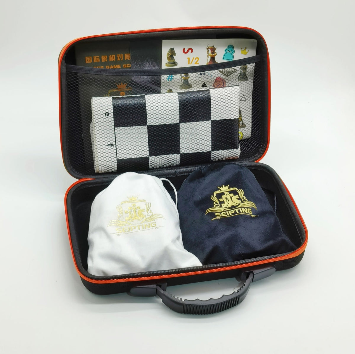 Portable Chess Set High-End Resin With Leather Board And Handbag - Image 8