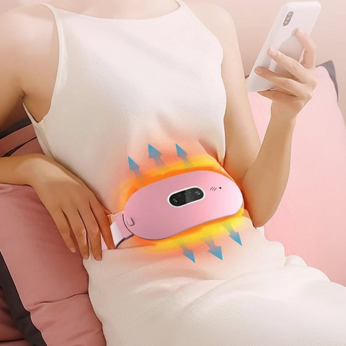 Portable Massage Heating Pad With Graphene Heat & Vibration For Abdominal Relief - Image 4