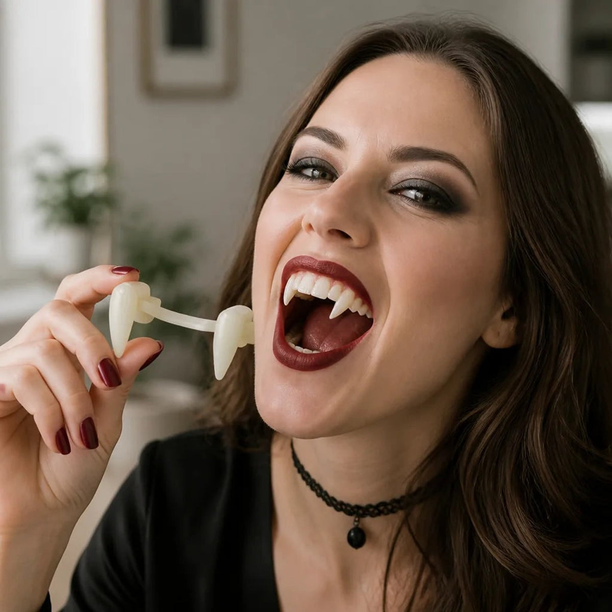 Realistic Retractable Vampire Fangs With Full Tooth Coverage For Natural-Looking Costumes - Image 2