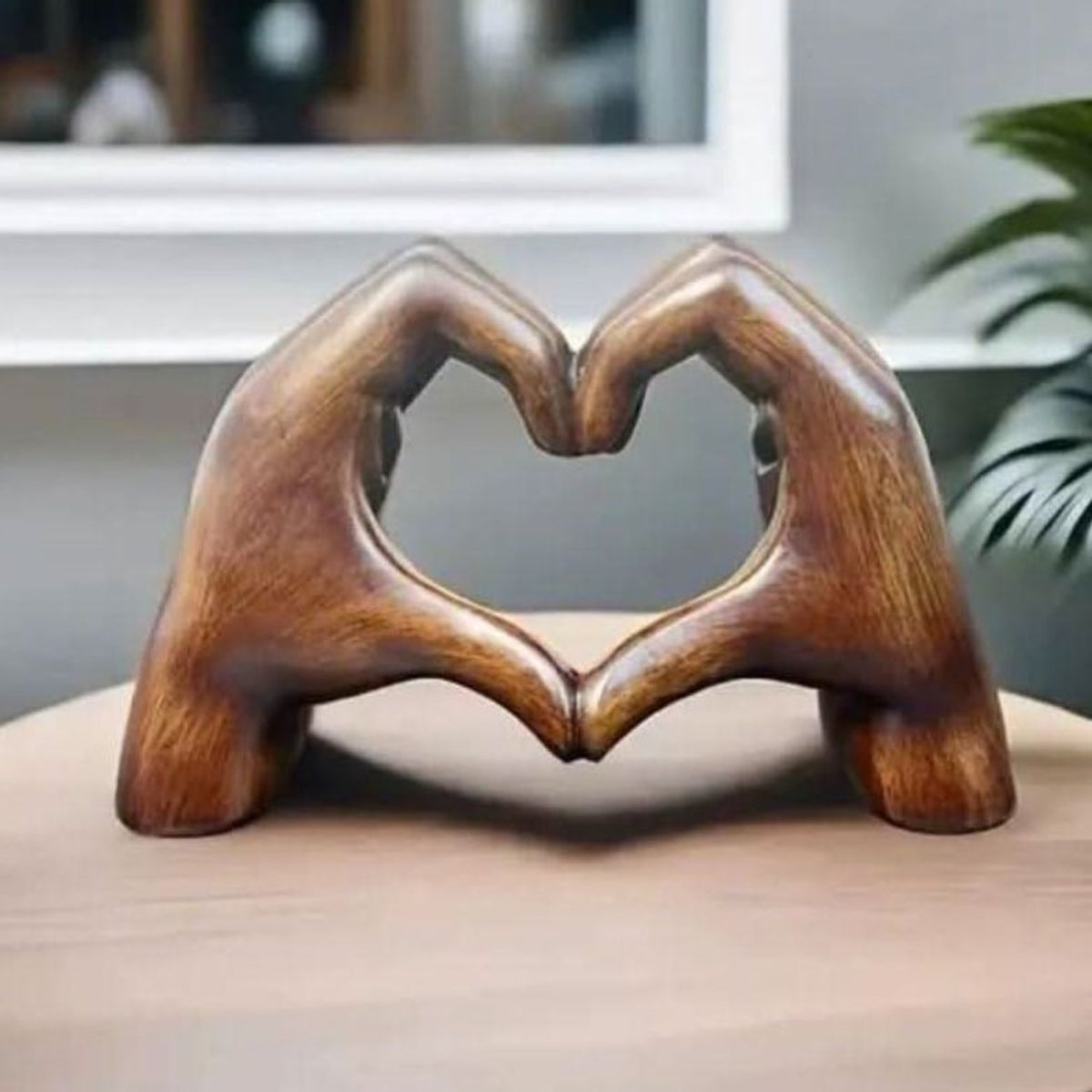 Resin Decorative Figurine Heart Hands Sculpture - Image 2