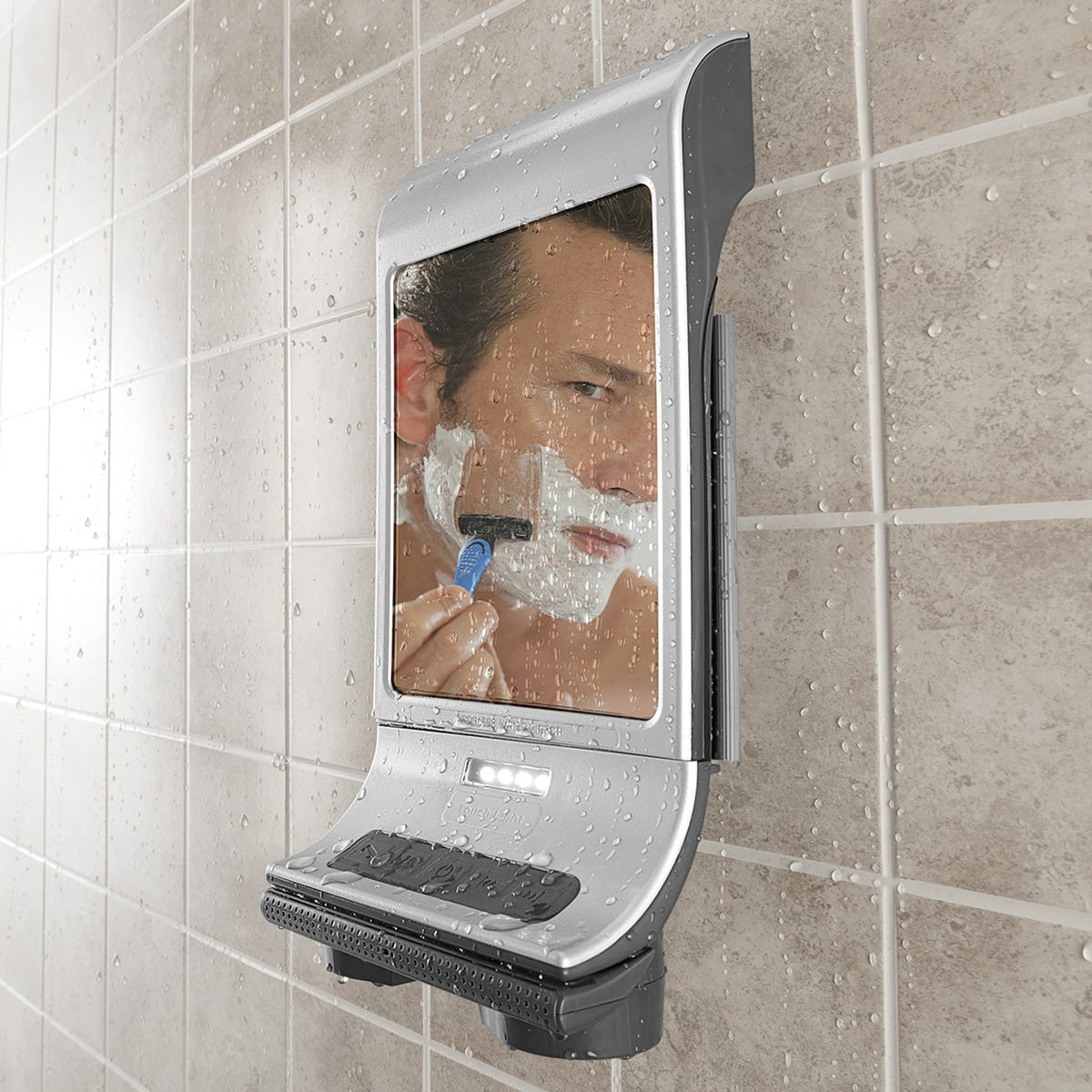 Shower Mirror With Bluetooth Speaker And LED Light - Image 1