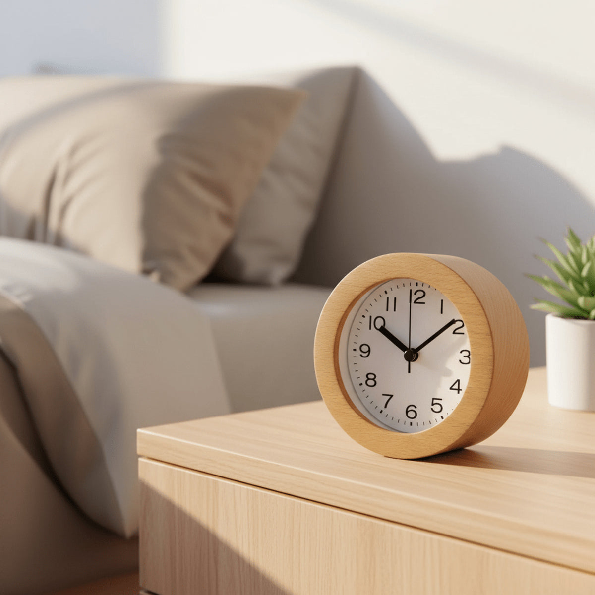 Silent Minimalist Wooden Alarm Clock - Image 2