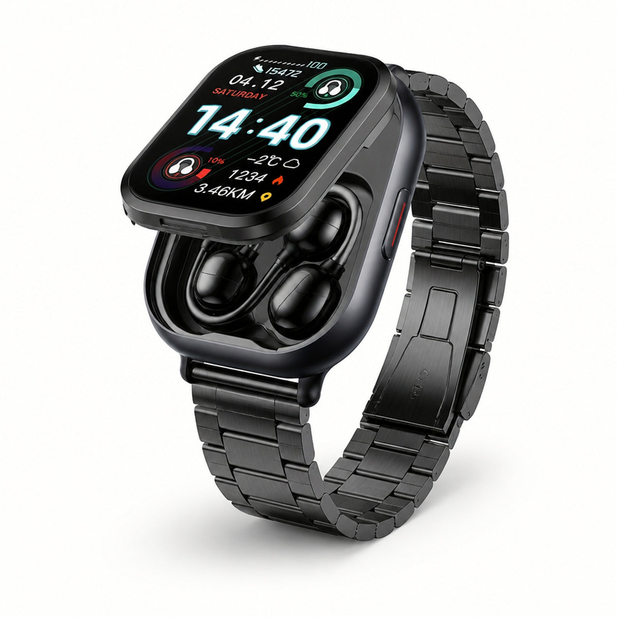 Smartwatch With Earbuds HD Touchscreen With Integrated Wireless Earphones - Image 1