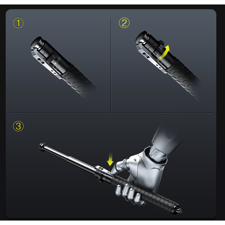Spring-Loaded Expandable Baton With Glass Breaker For Self Defense And Hiking - Image 5