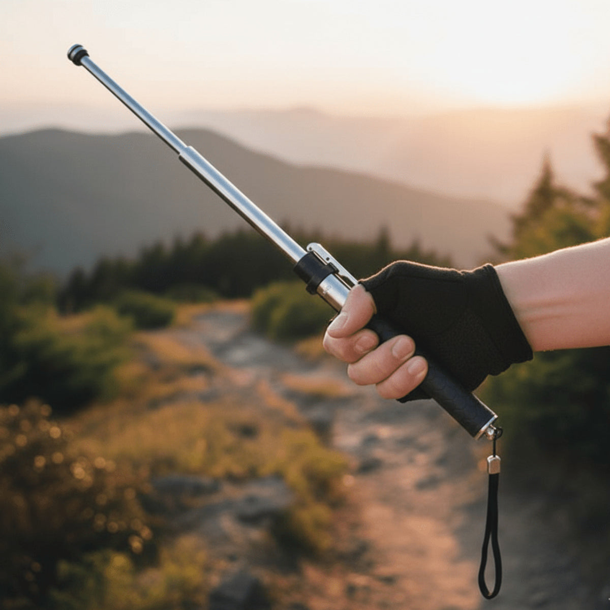 Spring-Loaded Expandable Baton With Glass Breaker For Self Defense And Hiking - Image 1