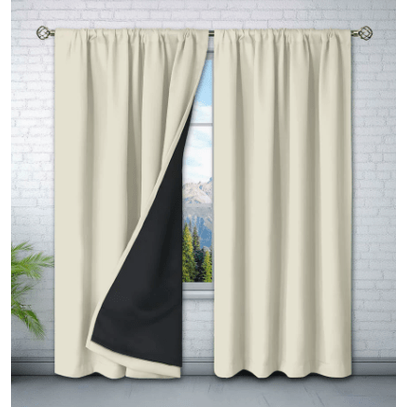 Thermal Insulating Curtain With Rod Pocket And Waterproof Lining - Image 2