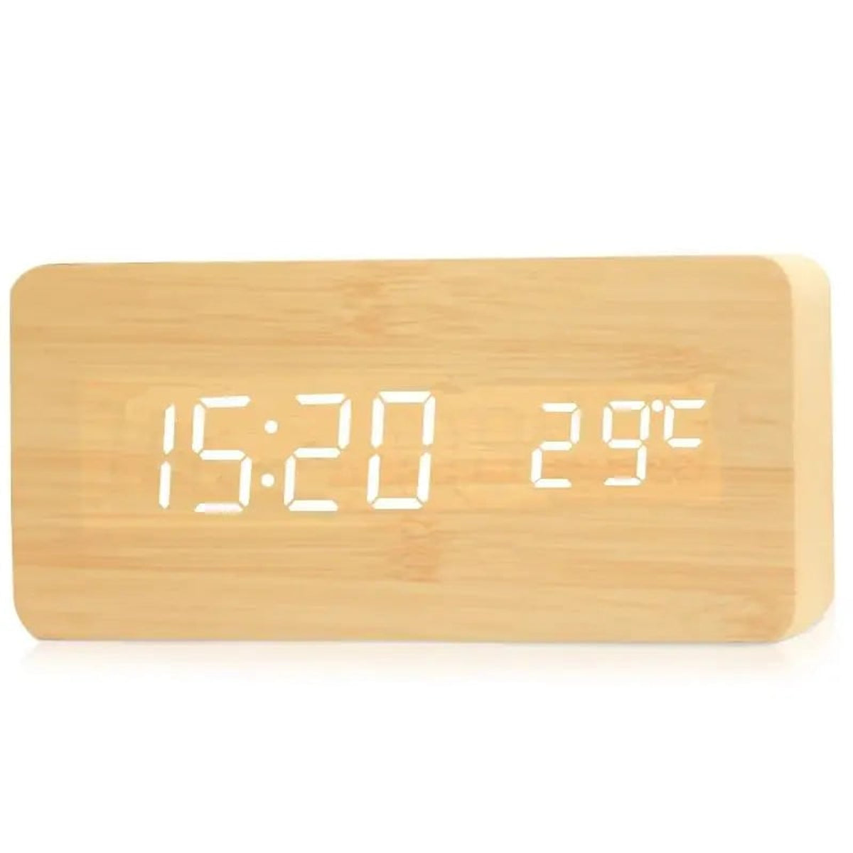 Wooden Digital Alarm Clock With Adjustable Brightness - Image 7