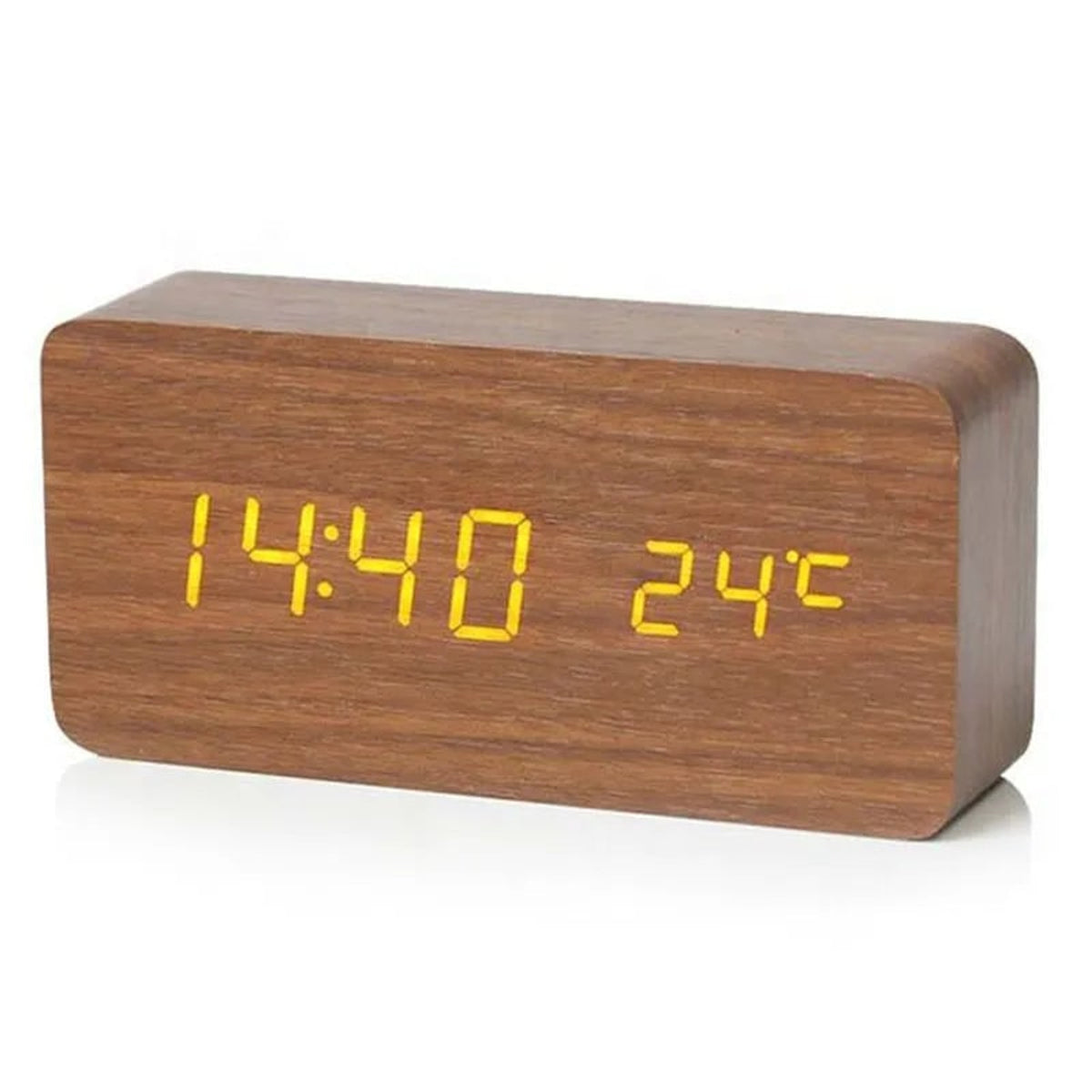 Wooden Digital Alarm Clock With Adjustable Brightness - Image 8