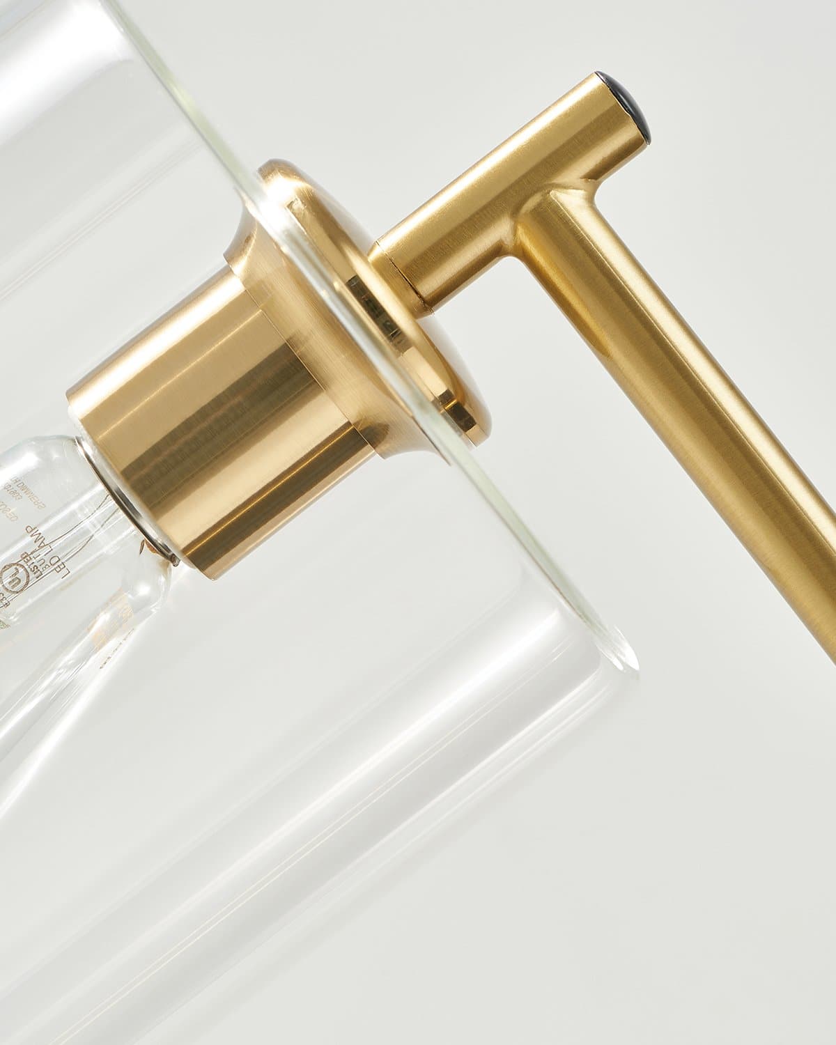 Modern Brass Floor Lamp with Glass Pendant