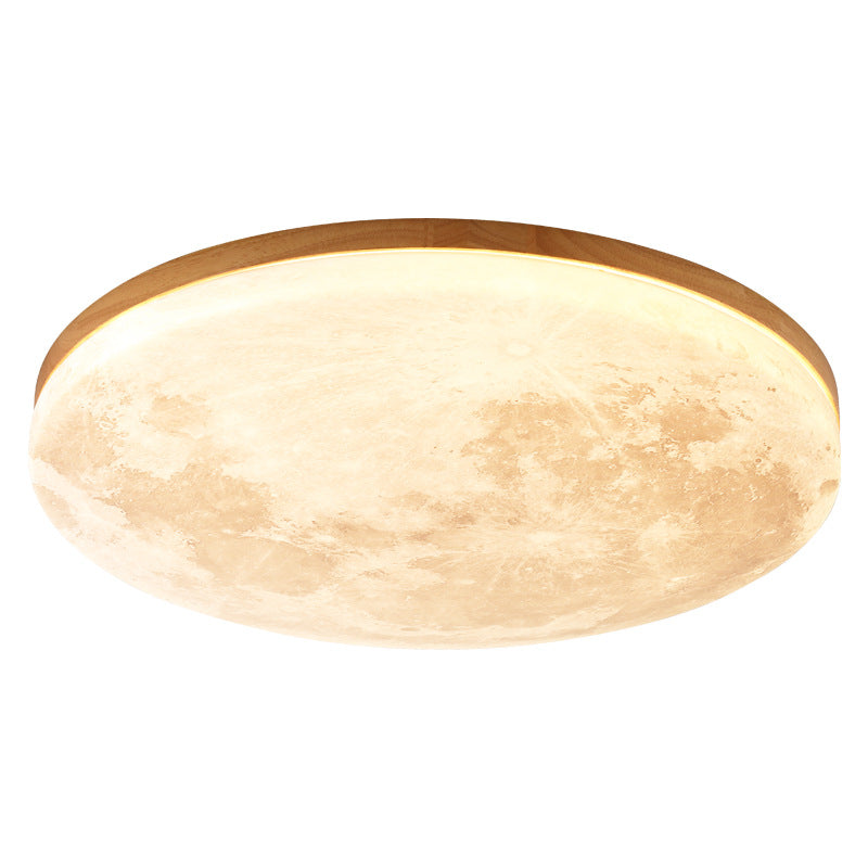 Nordic Wood LED Ceiling Light with Moon Glow
