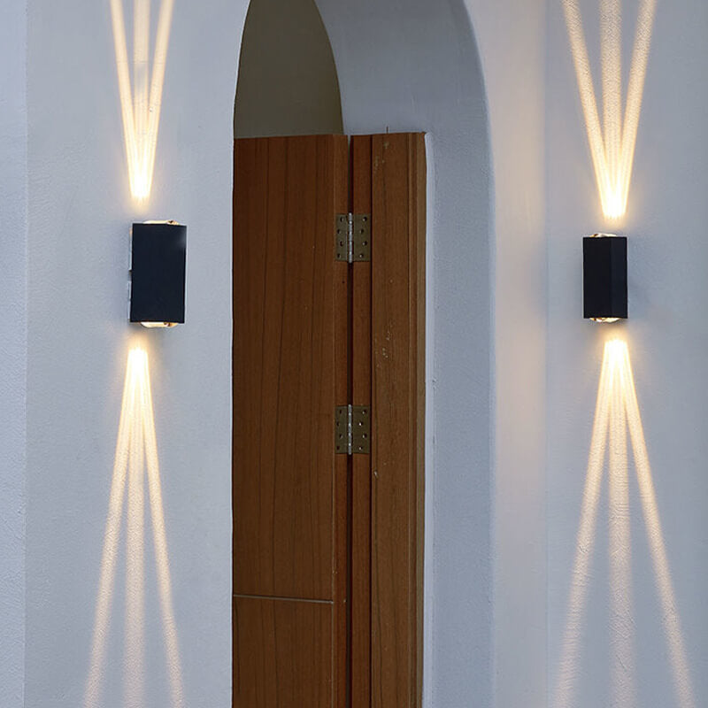 Black Aluminum Wall Sconce with Dual LED Glow