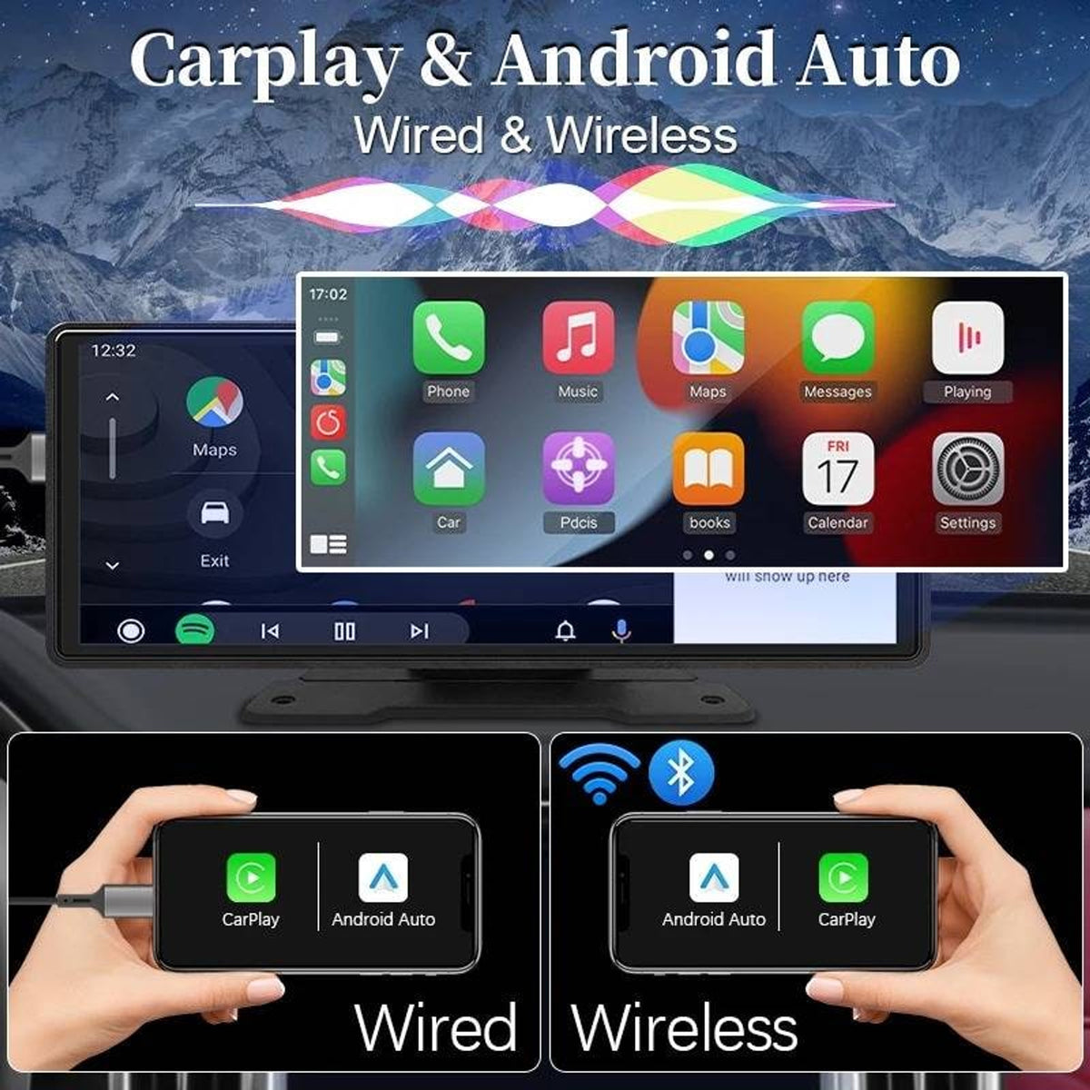 10.26-Inch Car Stereo Touchscreen With Wireless Carplay Android Auto Bluetooth And Backup Camera Input - Image 3