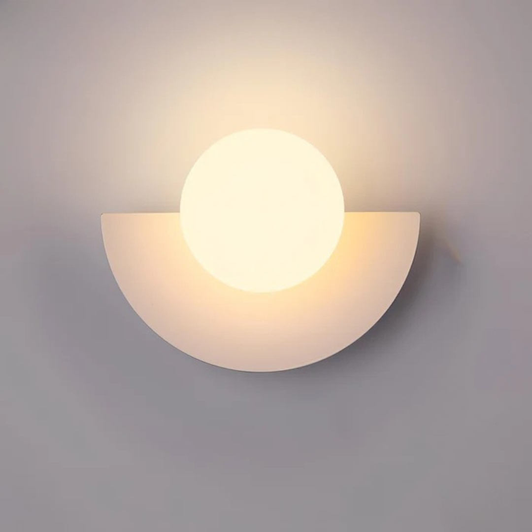 Modern Glass Globe Sconce with Half Moon Base