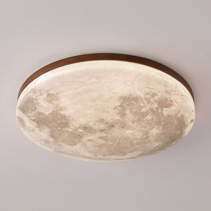 Nordic Wood LED Ceiling Light with Moon Glow