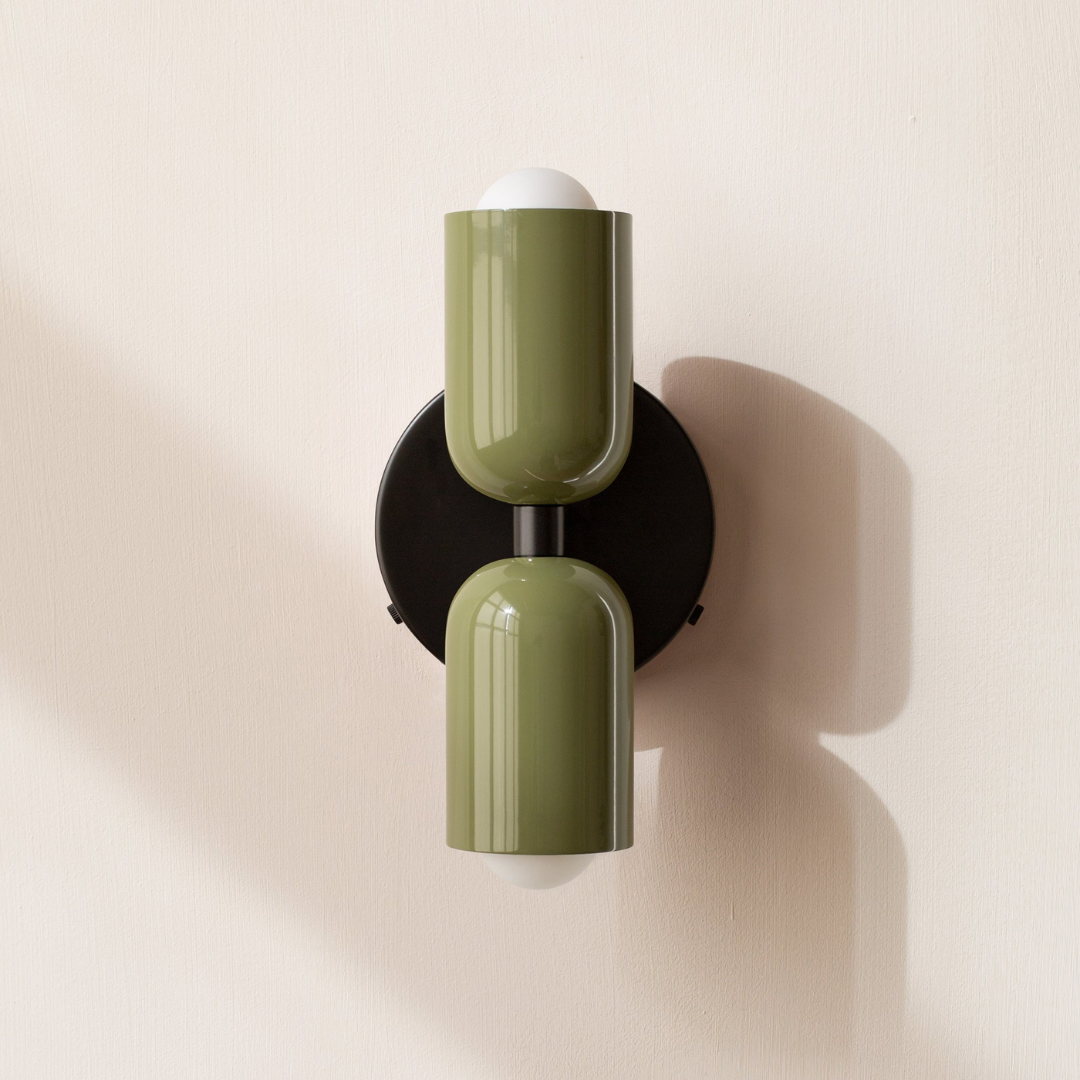 Modern Iron Wall Sconce with Dual Cylinders