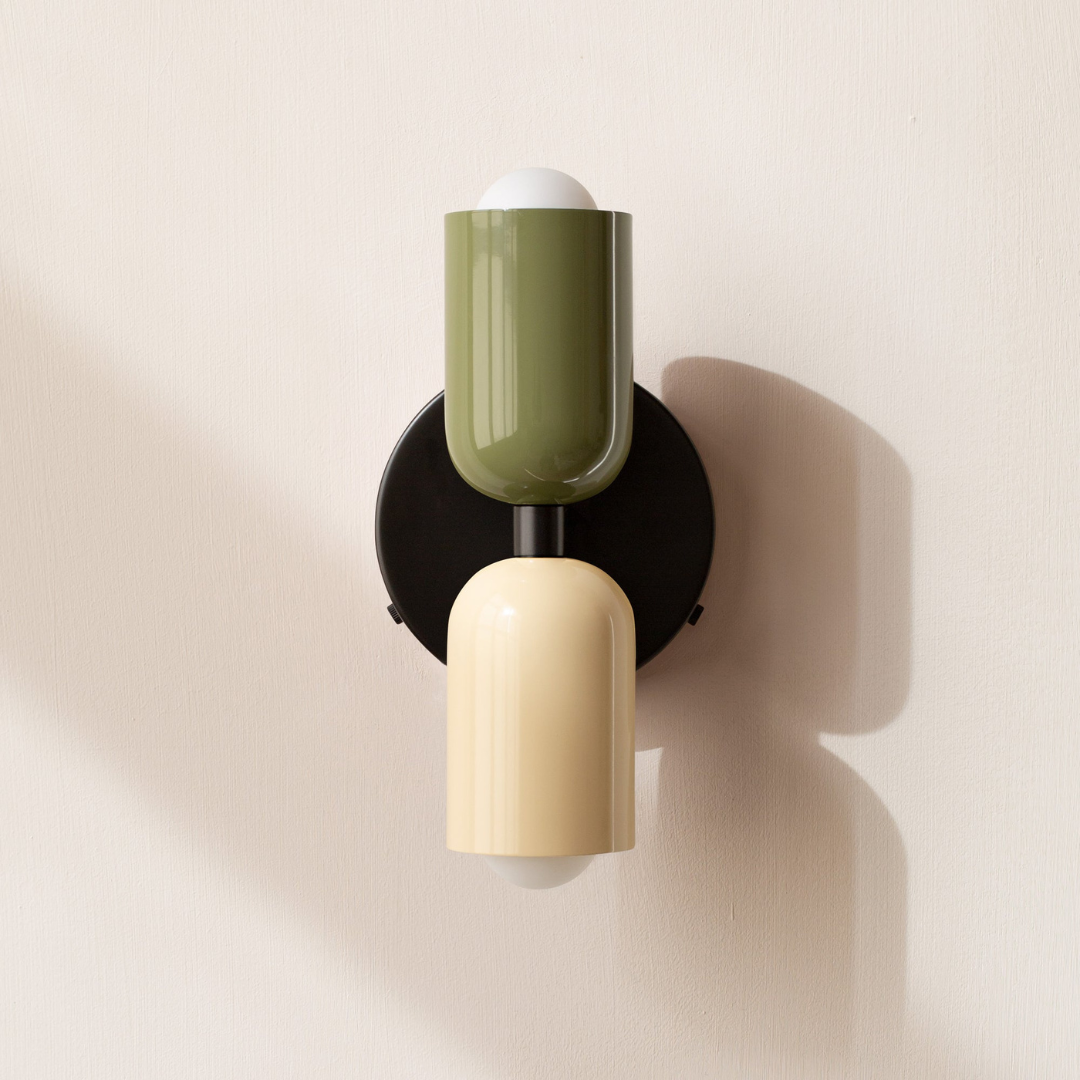 Modern Iron Wall Sconce with Dual Cylinders