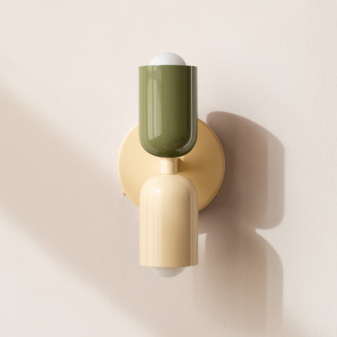 Modern Iron Wall Sconce with Dual Cylinders
