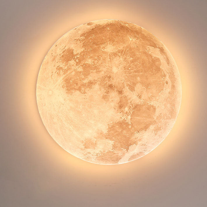 Nordic Wood LED Ceiling Light with Moon Glow