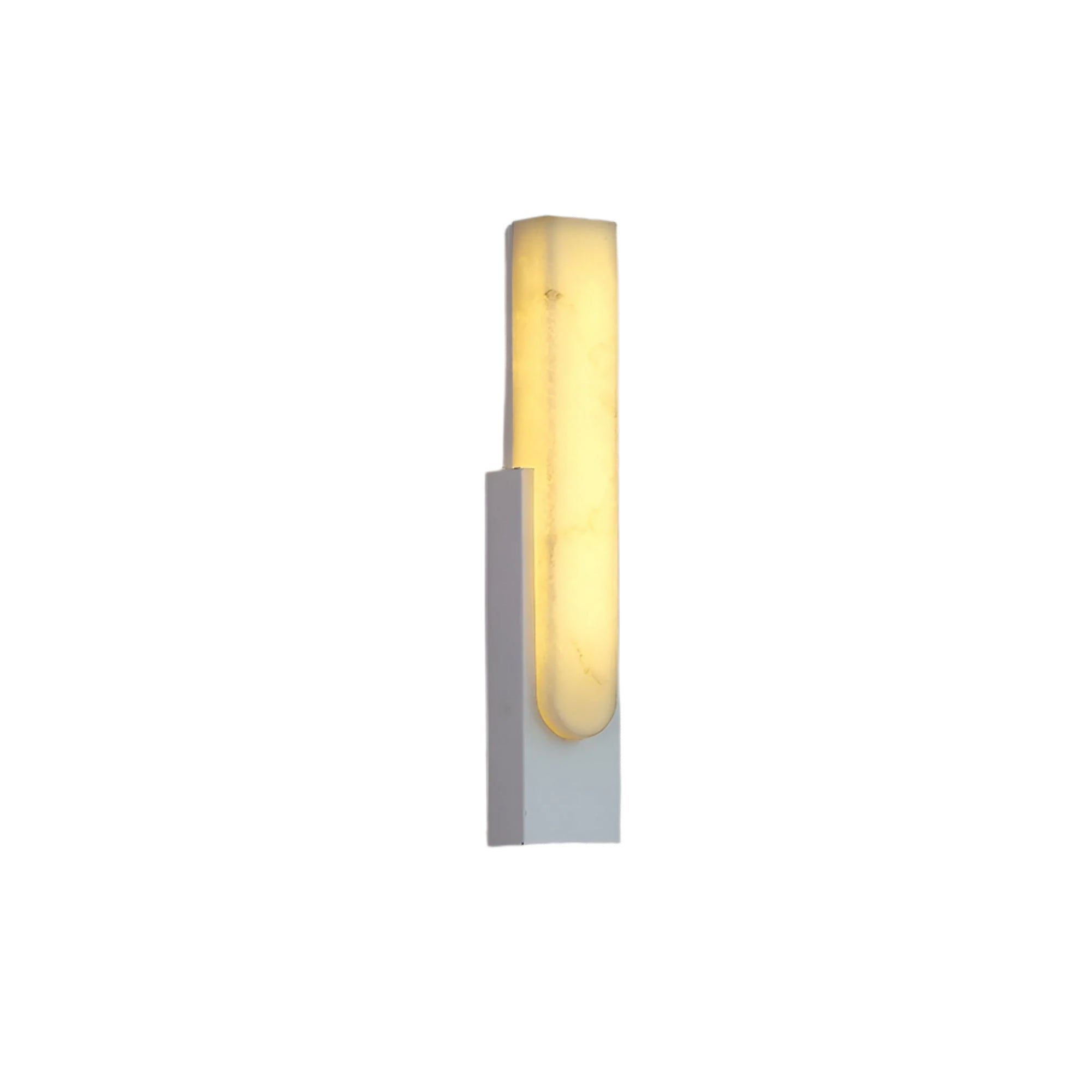 Modern Alabaster Wall Sconce with Brass Frame