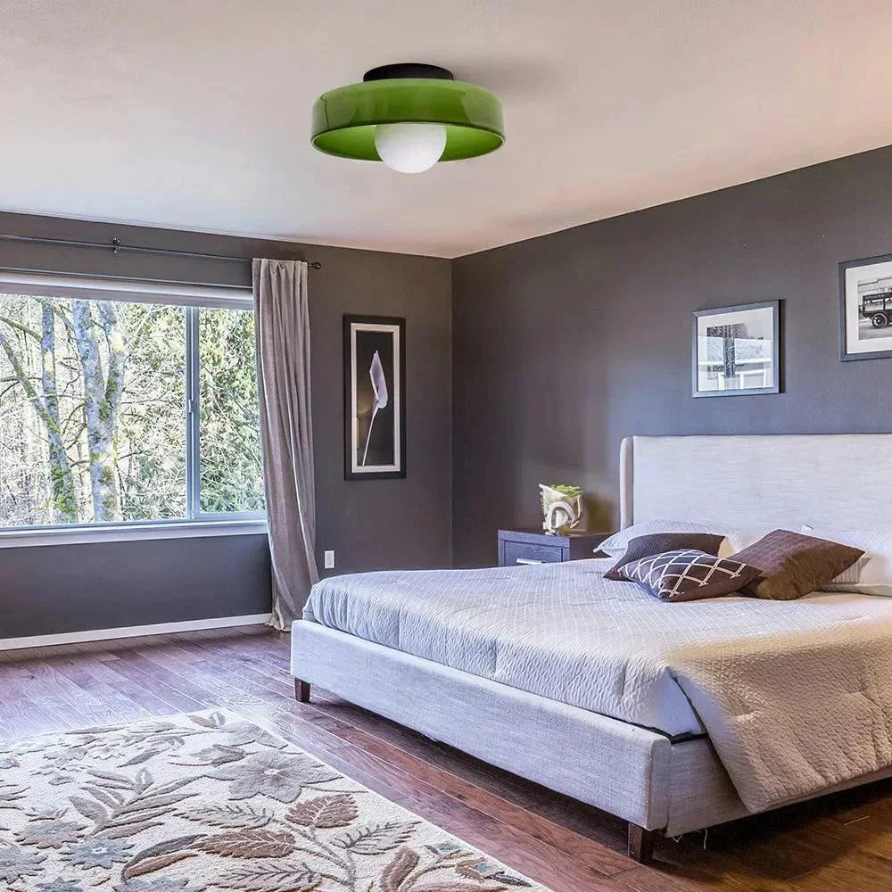 Modern Glass Disc Light with Dual Mounting