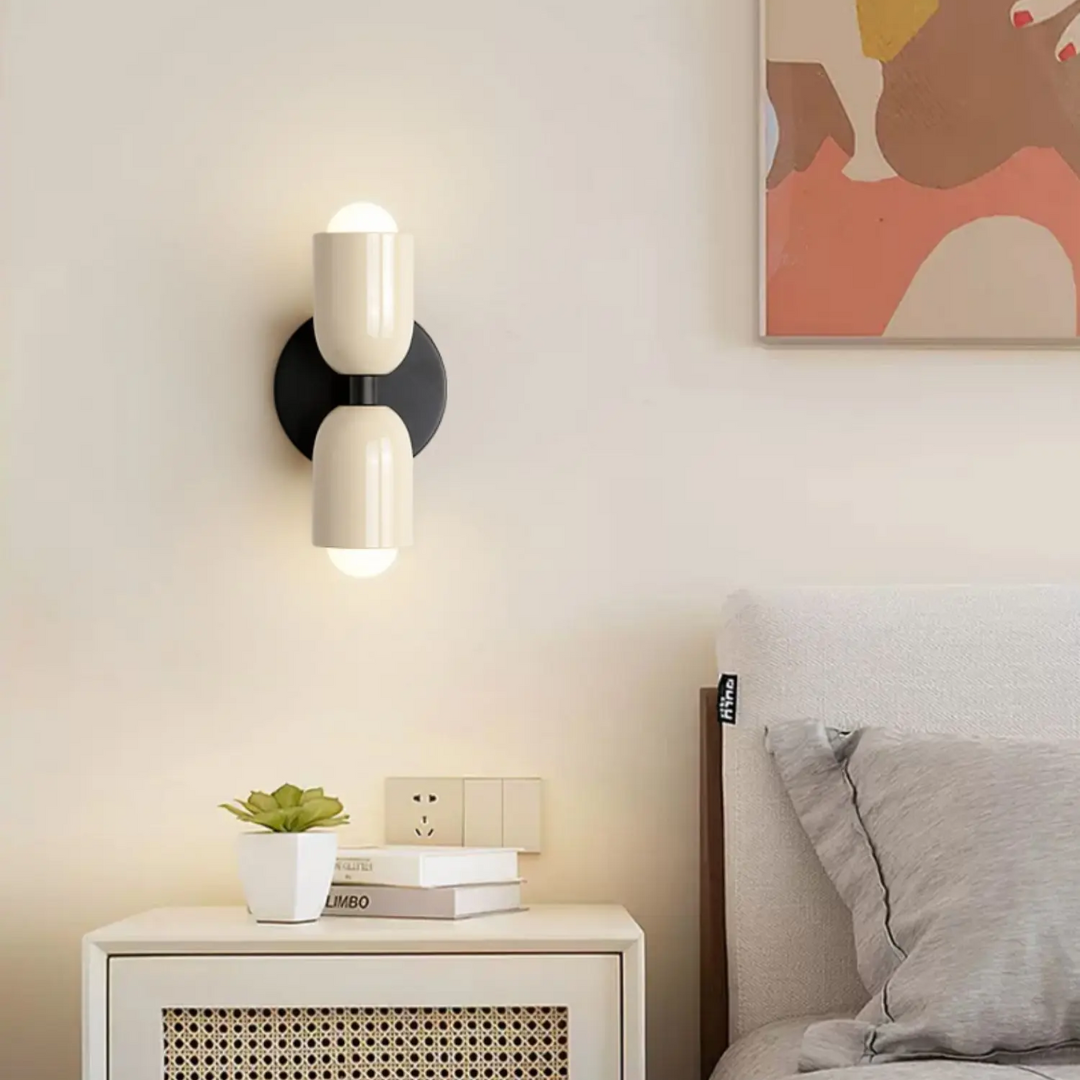 Modern Iron Wall Sconce with Dual Cylinders