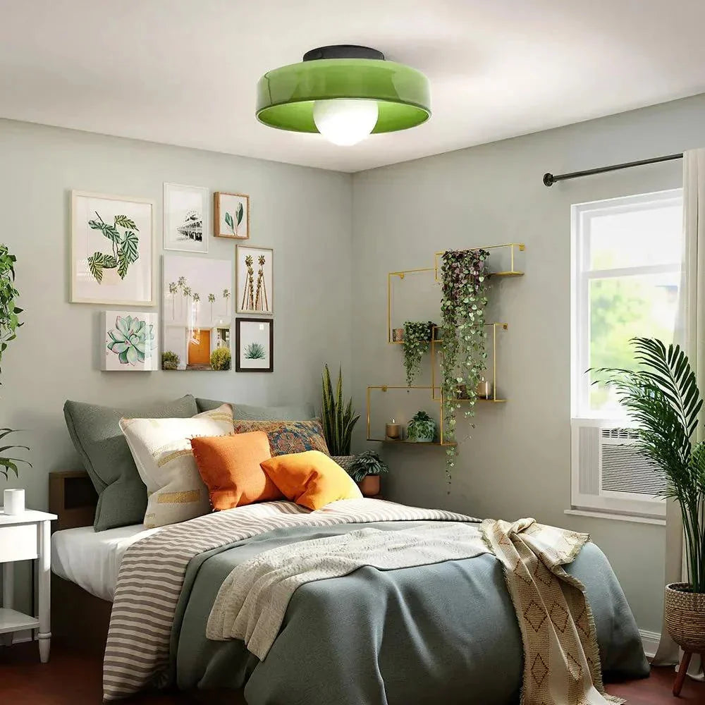 Nordic Glass Disc Wall Light with LED Glow