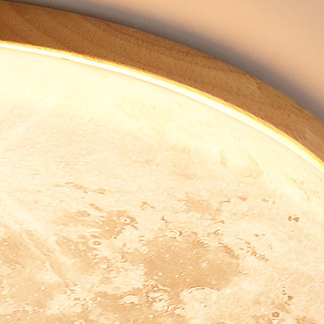 Nordic Wood LED Ceiling Light with Moon Glow