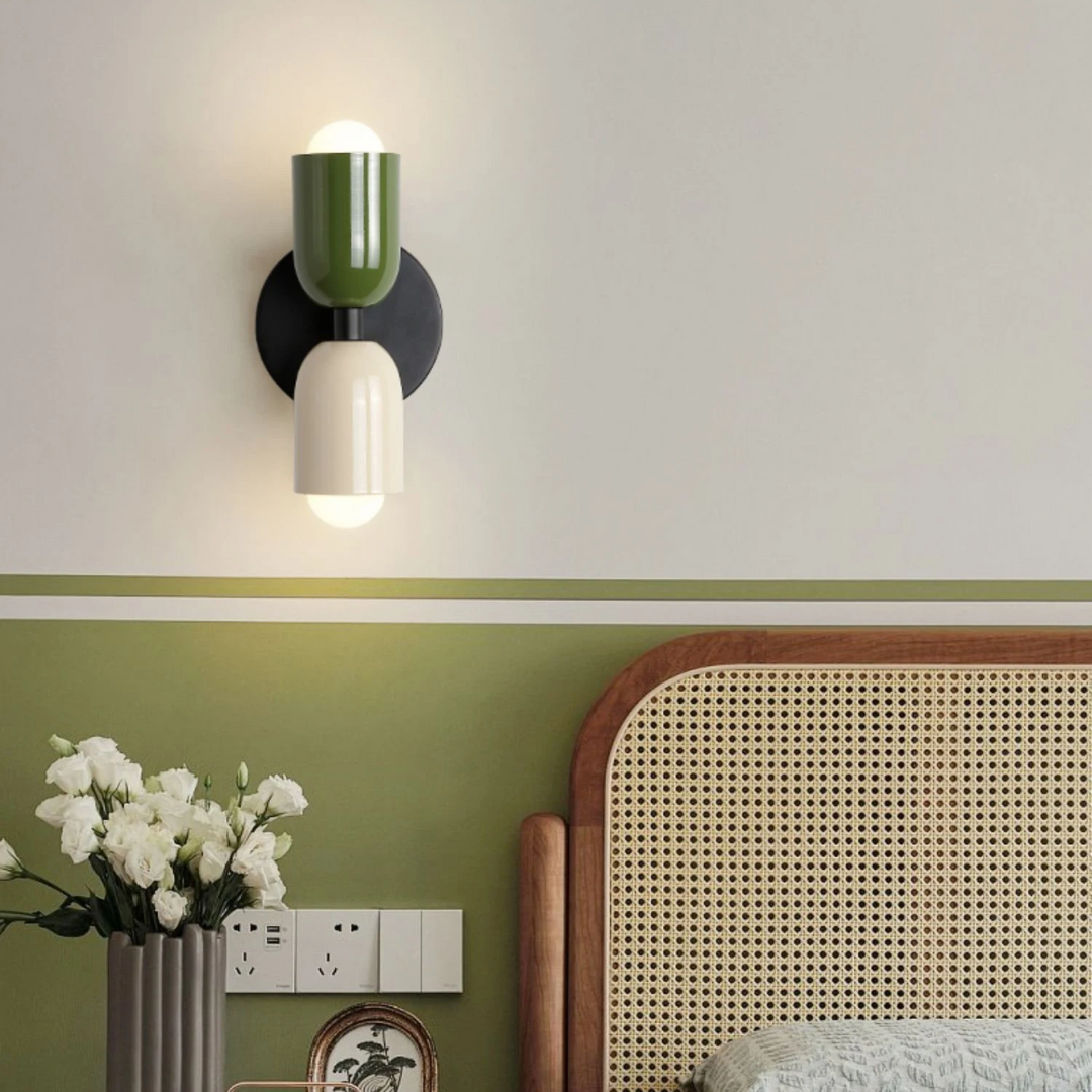 Modern Iron Wall Sconce with Dual Cylinders