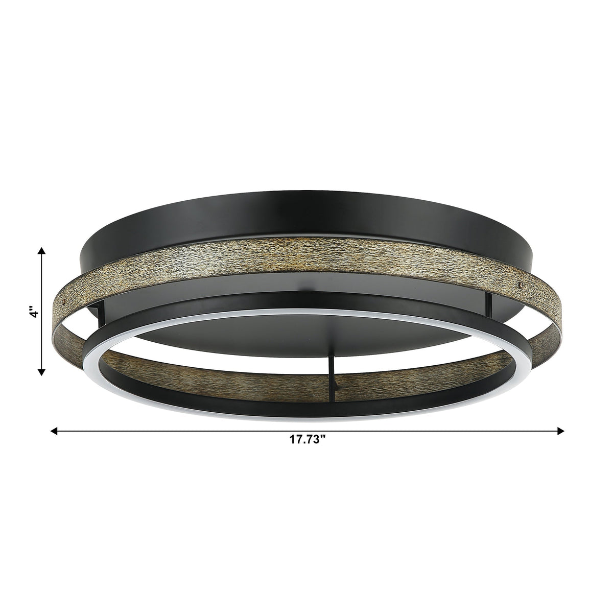 18 Inch Round Farmhouse LED Flush Mount Ceiling Light