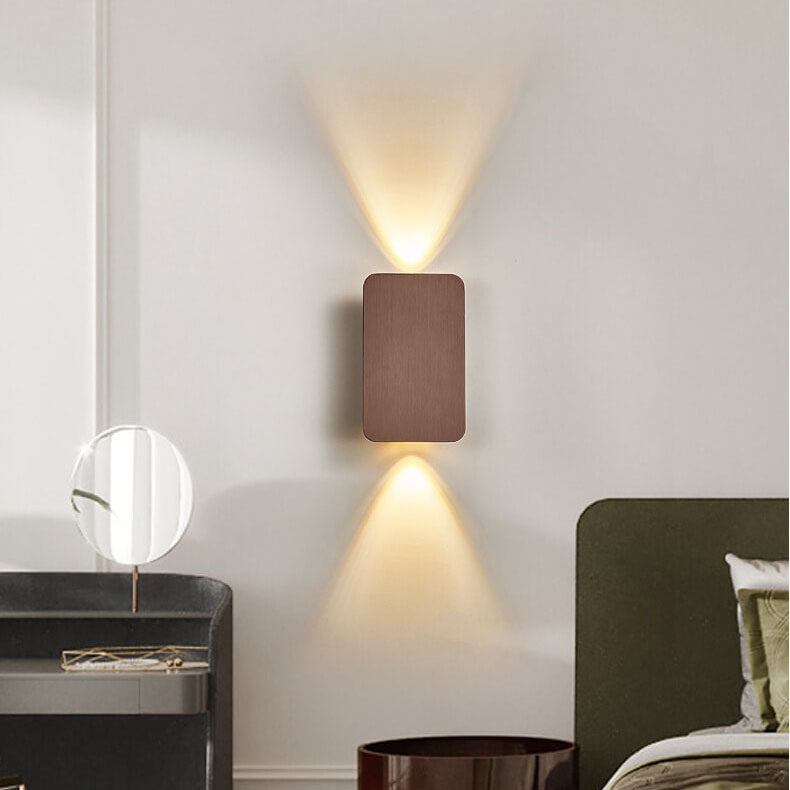 Aluminum Glass Wall Sconce with Up Down Glow