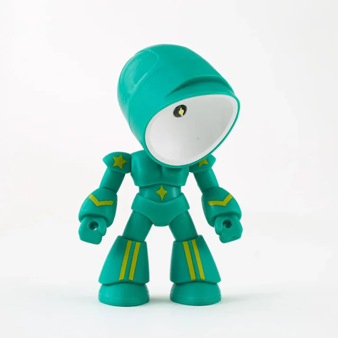 Plastic Robot LED Table Lamp with Hooded Head