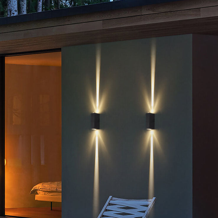 Black Aluminum Wall Sconce with Dual LED Glow