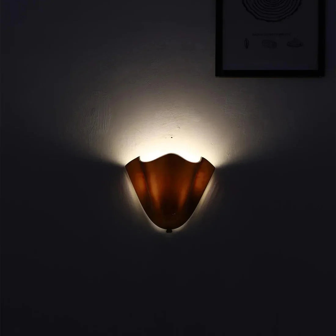 Retro Glass Shell Wall Sconce with LED Glow
