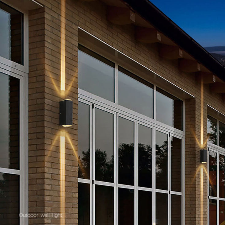 Black Aluminum Wall Sconce with Dual LED Glow
