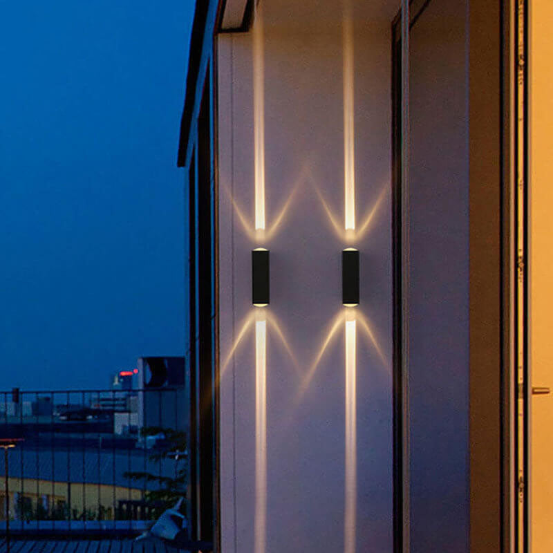 Black Aluminum Wall Sconce with Dual LED Glow