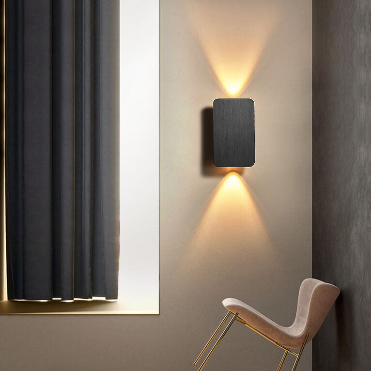 Aluminum Glass Wall Sconce with Up Down Glow