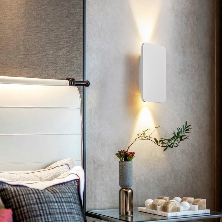Aluminum Glass Wall Sconce with Up Down Glow