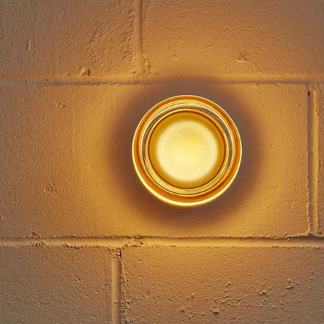 Modern Glass Wall Sconce with Rippled Shade