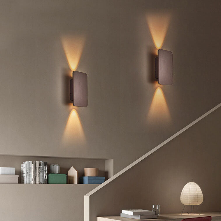Aluminum Glass Wall Sconce with Up Down Glow