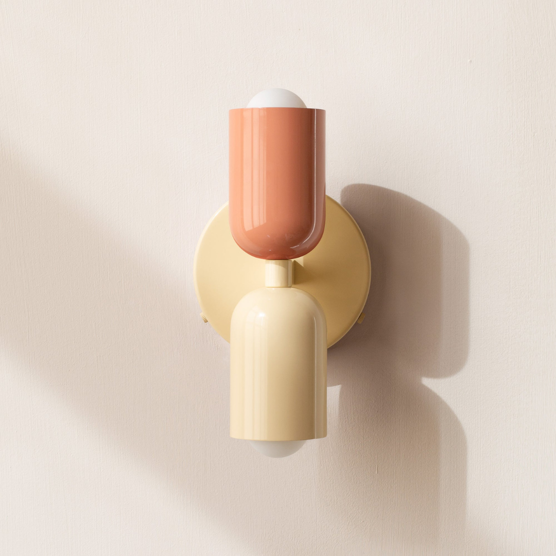 Modern Iron Wall Sconce with Dual Cylinders