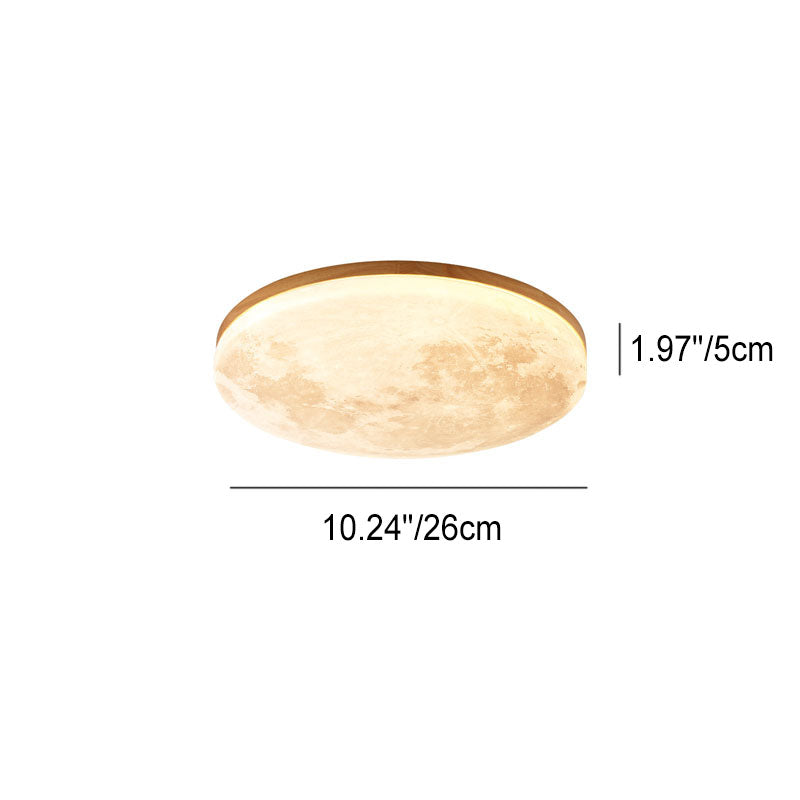 Nordic Wood LED Ceiling Light with Moon Glow