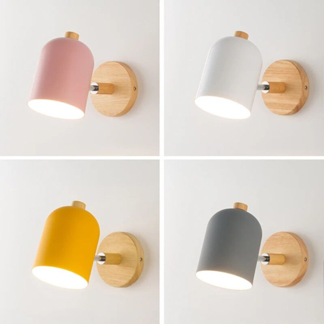 Scandinavian Wood LED Wall Sconce Color Shade