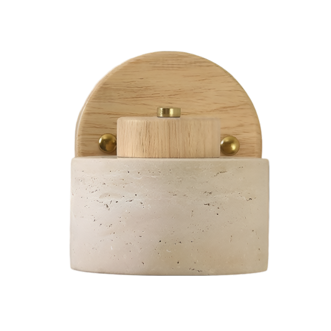 Travertine Wood Wall Sconce with Pivot Shade