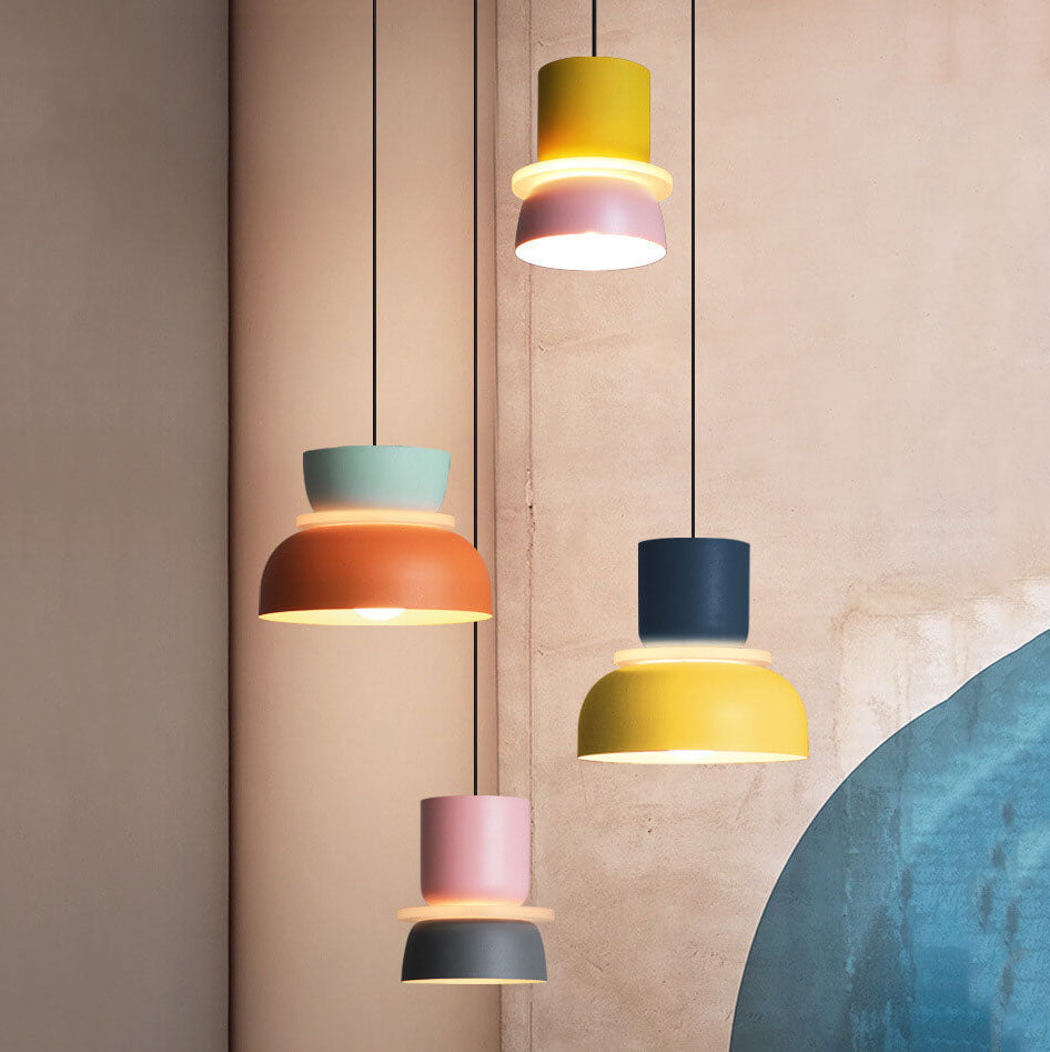 Nordic Zinc Dome Pendant Light with Dual Tone