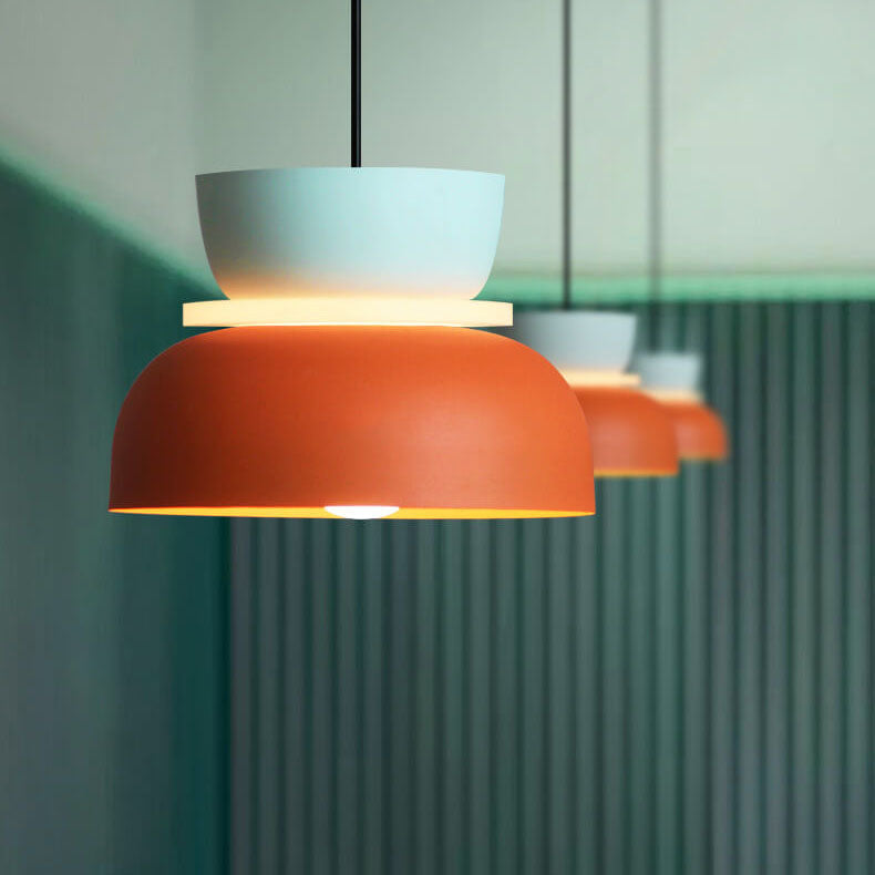 Nordic Zinc Dome Pendant Light with Dual Tone