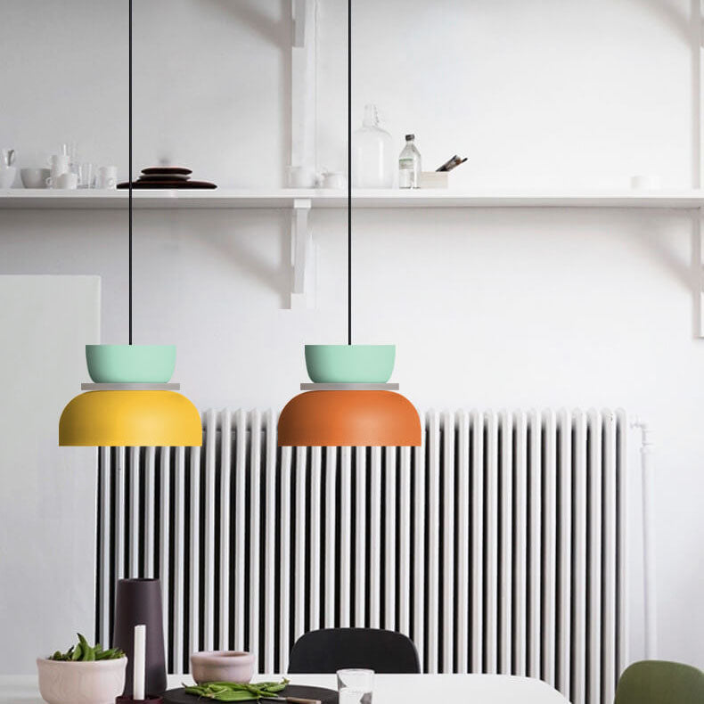 Nordic Zinc Dome Pendant Light with Dual Tone