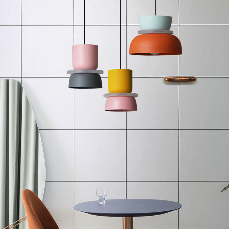 Nordic Zinc Dome Pendant Light with Dual Tone