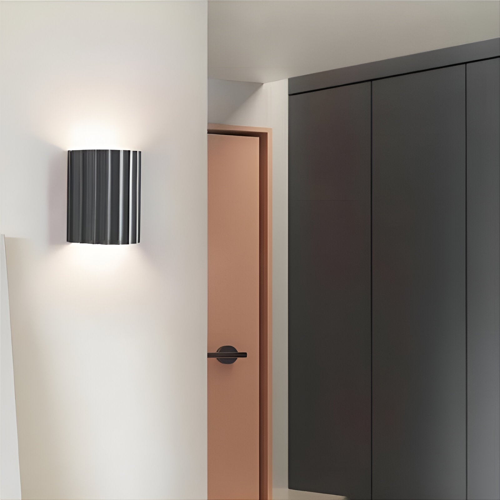 Nordic Resin Wall Sconce with Ribbed Shade
